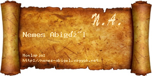 Nemes Abigél névjegykártya